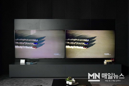 삼성전자가 미국 할리우드 영화제작사 유니버셜 픽처스와 차세대 화질 기술인 ‘HDR 10+’를 반영한 콘텐츠를 공동 제작하기로 합의했다. 사진은 일반화면(왼쪽)과 HDR10+를 적용한 화면을 비교한 모습. (사진=삼성전자)