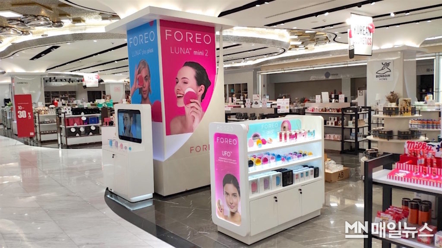 스웨덴 뷰티테크 브랜드 ‘포레오’(Foreo)의 태국 방콕 시내 롯데면세점 매장.(사진=포레오)