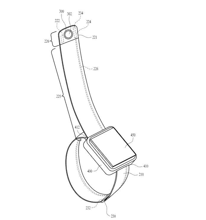 별도의 밴드 끝에 달린 카메라 (사진=USPTO)