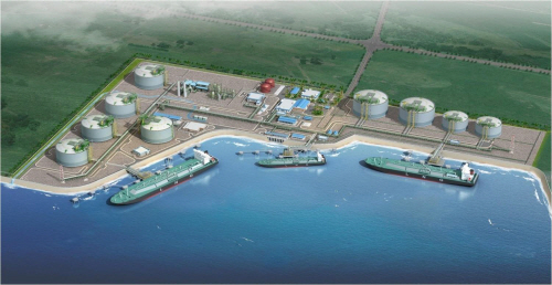 삼성물산이 싱가포르에서 수주한 액화천연가스(LNG) 터미널의 조감도. (사진=삼성물산)