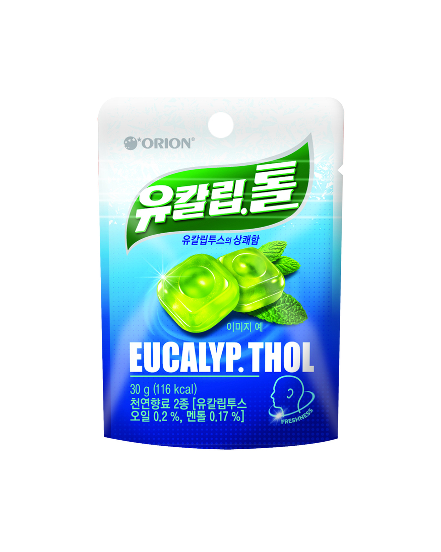 오리온은 유칼립투스 오일과 멘톨을 함유한 '유칼립.톨' 캔디를 출시했다. (사진=오리온)