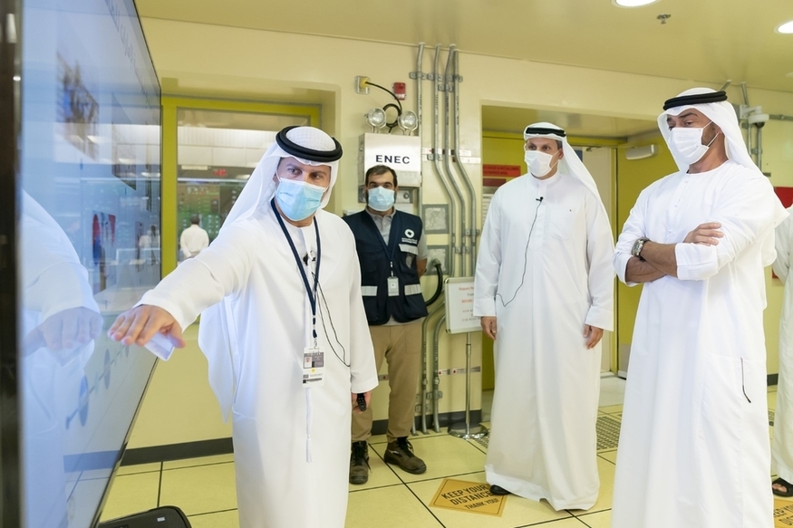 셰이크 모하메드 빈 자예드 알 나얀 UAE 왕세제가 바라카 원전 건설 현장을 방문했다. (사진=에미리트 뉴스 에이전시)