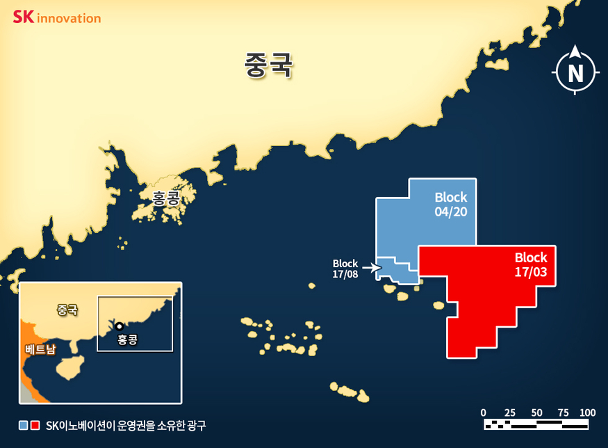 SK이노베이션이 운영권을 가진 남중국해 광구 위치도. (사진=SK이노베이션) 