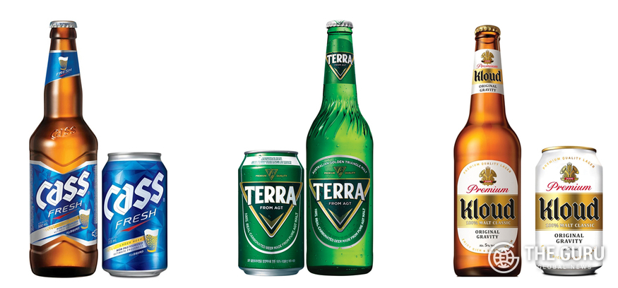 오비맥주 카스와 하이트진로 테라, 롯데주류 클라우드(왼쪽부터). (사진=각사)