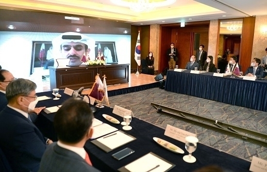지난 6월 1일 오후 서울 롯데호텔 에메랄드룸에서 열린 카타르 LNG운반선 슬롯예약계약 MOA 서명식이 열렸다.. (사진=산업통상자원부)
