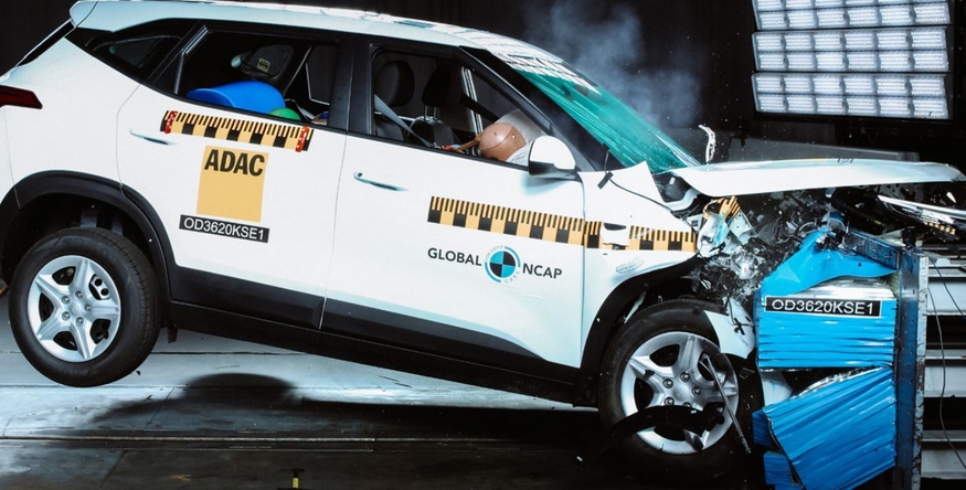 기아차 셀토스 충돌테스트 모습. (사진=글로벌 NCAP)