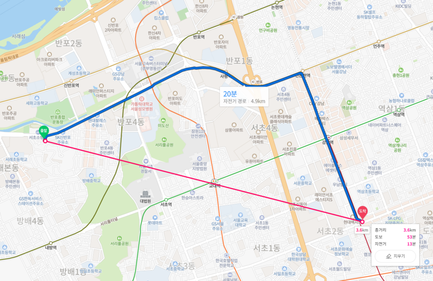 도미닉 시뇨라 사장의 사택과 르노삼성 서울 본사간 거리는 직선으로 3.6km다. (사진=네이버 지도)