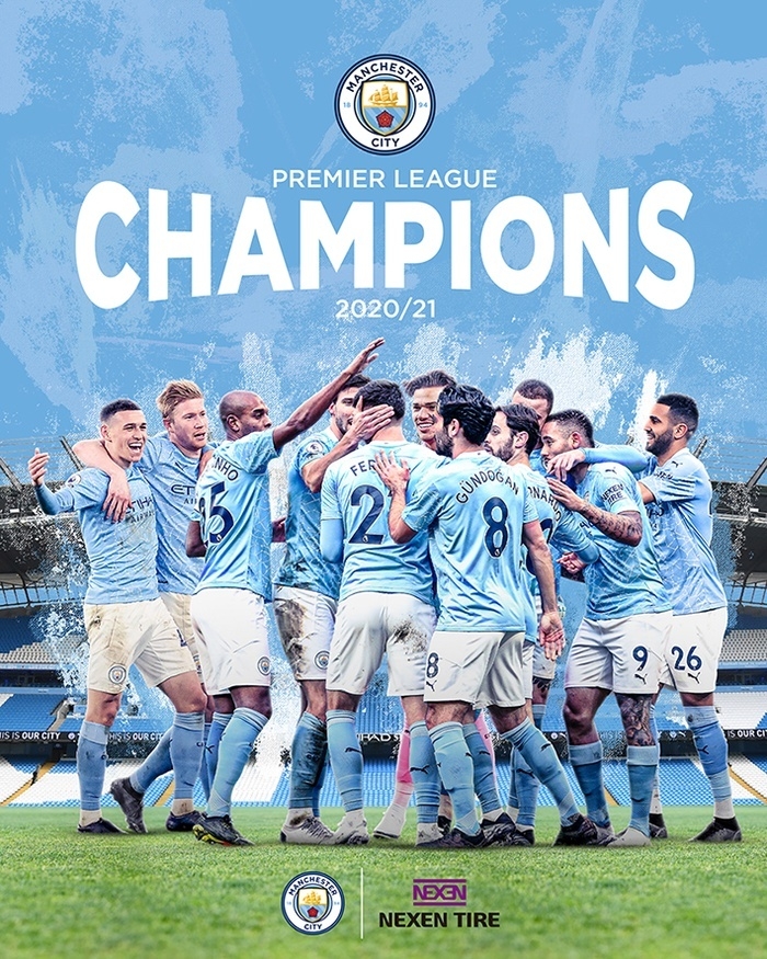 맨체스터 시티 FC가 영국 프리미어 리그(EPL)에 우승했다.공식 파트너인 넥센타이어가 제작한 우승 기념 포스터. (사진=넥센타이어)