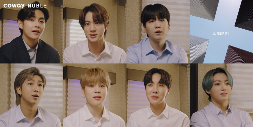 글로벌 브랜드 모델 방탄소년단과 함께한 노블 공기청정기 광고 시리즈는 유튜브 누적 조회수 총 800만 뷰를 돌파했다. (사진=코웨이)