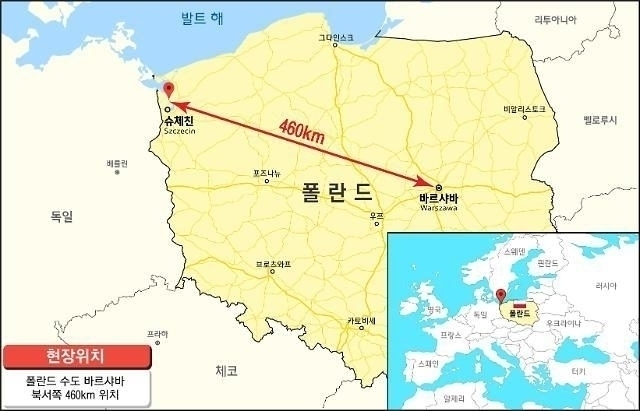 폴란드 폴리머리 폴리체 PDH·PP 플랜트 현장 위치도 (사진=현대엔지니어링)