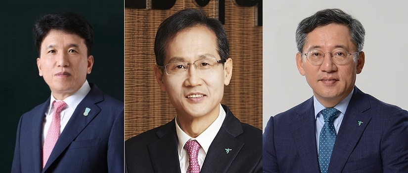 왼쪽부터 함영주 부회장, 지성규 부회장, 박성호 은행장 (사진=하나금융그룹)