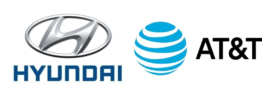 현대자동차와 미국 통신사 'AT&T'의 기업이미지(CI). (자료=양사)