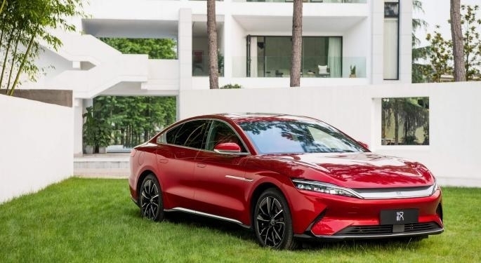 BYD 전기 세단 '한'. (사진=BYD)
