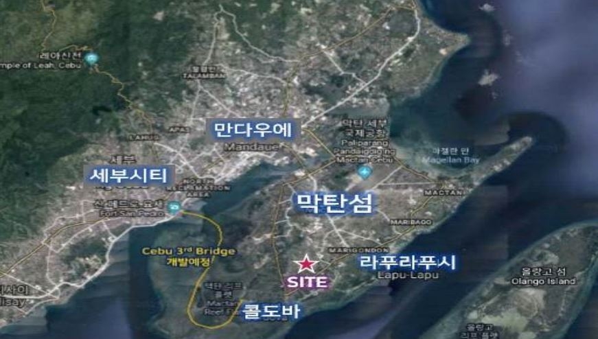 KIND는 필리핀 세부의 서민주택 개발사업에 대한 지분증권 투자와 제반부담 제공한다. 사진은 개발 지역 위치도. (사진=KIND)