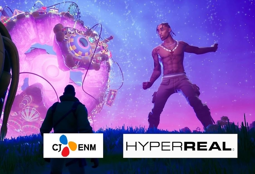 '하이퍼리얼 디지털'의 영화 아바타를 기반으로 제작한 ‘하이퍼모델(hypermodel)’과 CJ ENM과 '하이퍼리얼 디지털'의 기업이미지(CI). (사진=양사)