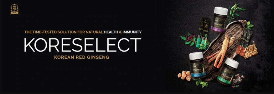KGC인삼공사는 미국에서 홍삼 제품 브랜드 코어셀렉트(KORESELECT)를 론칭했다. (사진=코어셀렉트 인터넷 홈페이지 캡처)