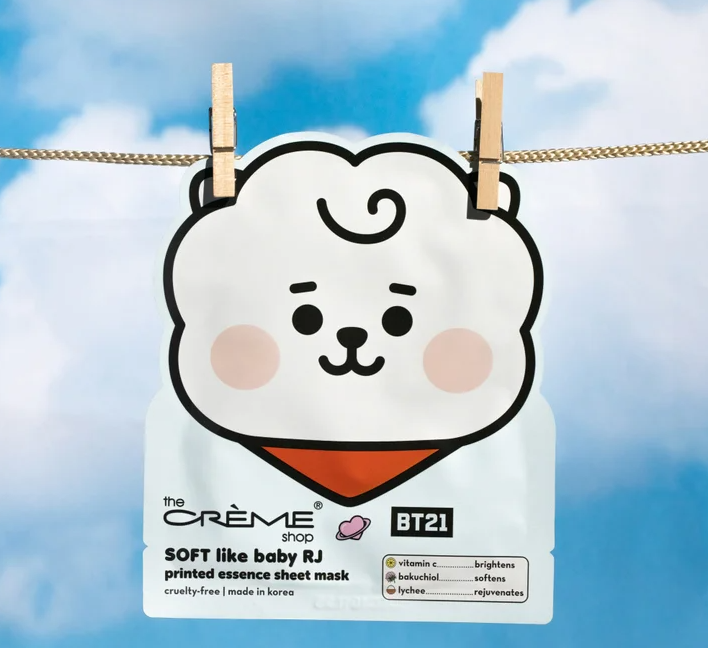 크렘샵과 BT21이 컬래버한 시트 마스크.(사진=BT21)