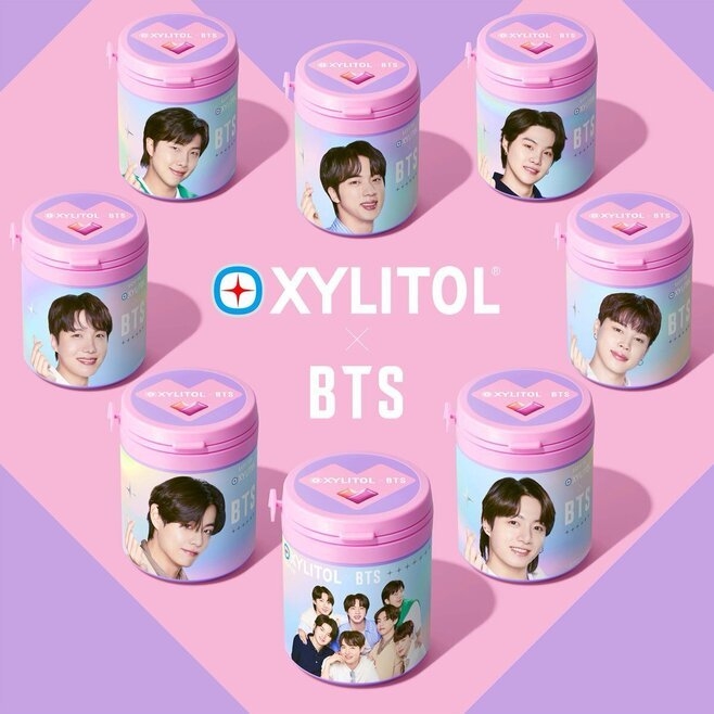 일본 롯데가 새롭게 선보이는 자일리톨X방탄소년단 6번째 콜라보 제품.(사진=일본 롯데)