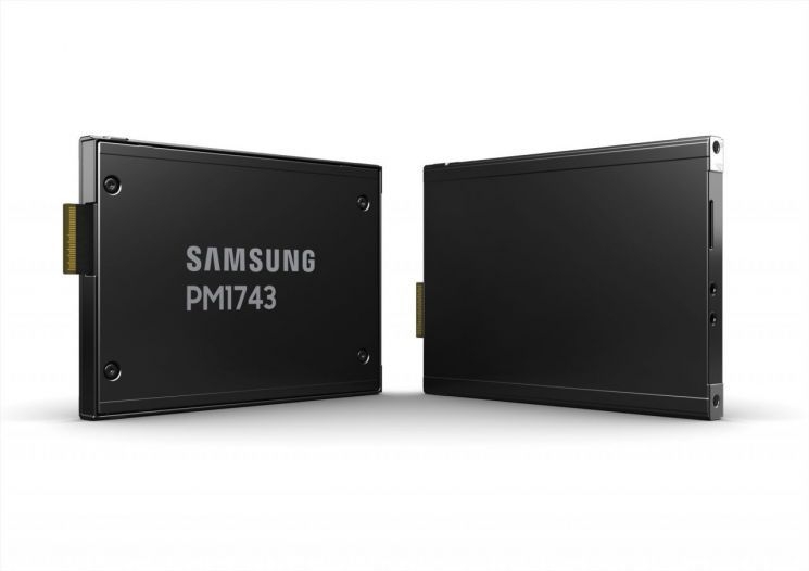 삼성전자가 개발한 차세대 PCIe 5.0 규격의 서버용 고성능 SSD 'PM1743'. (사진=삼성전자)