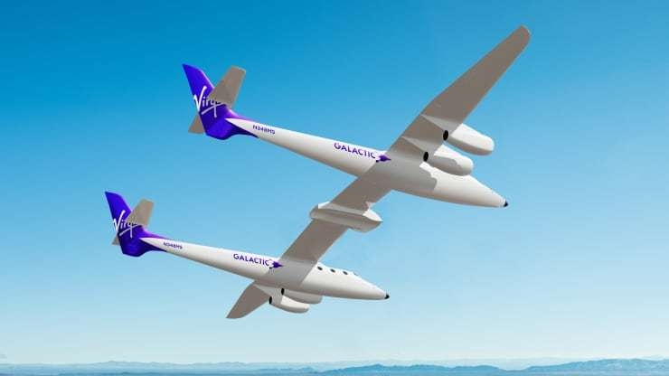 버진 갤럭틱은 6일(현지시간) 보잉 자회사 오로라 플라이트 사이언스(Aurora Flight Sciences)와 우주선 함대를 지원하는 2대의 추가 항공모함 건조 계약을 맺었다. (사진=버진 겔럭틱)