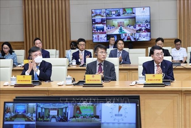 지난달 30일 베트남 하노이에서 열린 베트남 총리와의 회담에 참석한 한국 기업 대표들. (사진=베트남 당국)