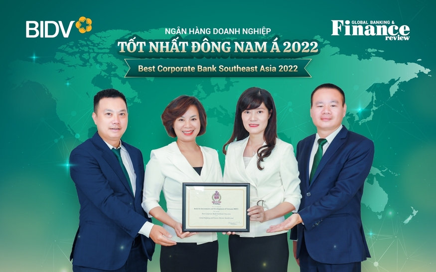 베트남투자개발은행(BIDV)이 영국 GBAF(Global Banking and Finance Magazine)가 주최한 올해 동남아시아 우수 은행 시상식에서 2관왕에 올랐다.(사진=BIDV)