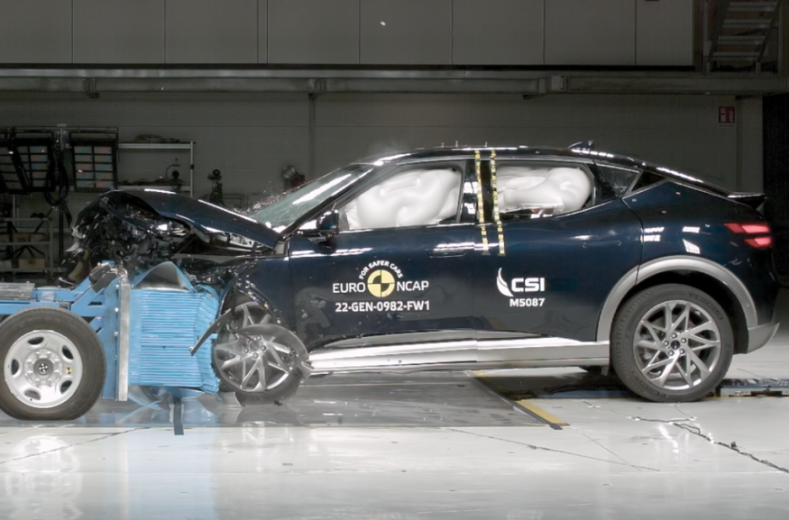 현대자동차 프리미엄 브랜드 제네시스 전기차 모델 'GV60' 유럽 신차 안정성 평가 프로그램(EURO NCAP) 에서 별 5개 최고 등급을 획득했다. (사진=유로NCAP)