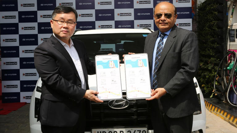 현대자동차가 인고 고객 편의성 증진을 위해 인도석유공사(Indian Oil Corporation, IOC), 현지 모바일 주차 서비스업체 파크플러스(Park+)와 파트너십 계약을 체결했다. (사진=HMIL)