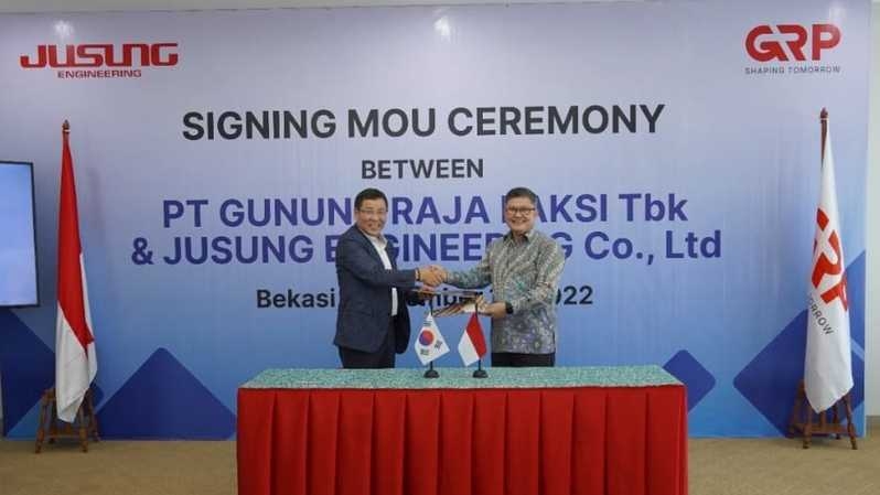 주성이엔지가 12일(현지시간) 인도네시아 최대 민영 철강업체 GRP(PT Gunung Raja Paksi Tbk)와 식수 공급 사업 2건을 수주하기 위한 양해각서(MOU)를 맺었다. (사진=GRP)