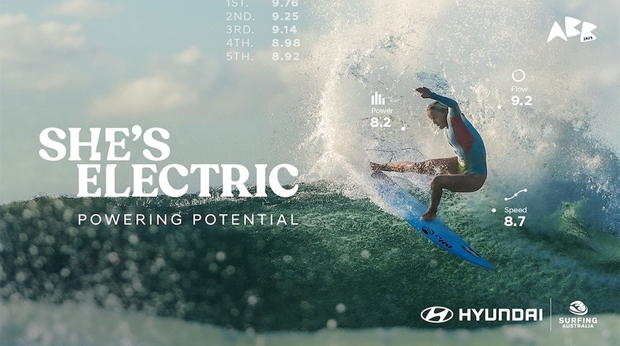 현대자동차가 서핑 오스트레일리아(Surfing Australia)와 여성 서퍼 전용 플랫폼 '쉬즈 일렉트릭'(She's Electric)을 론칭했다. (사진=HMCA)