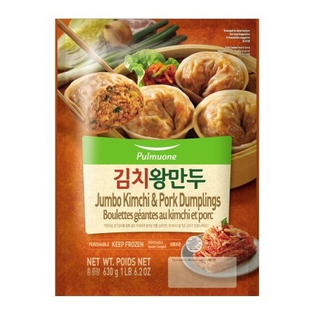 풀무원이 미국에서 선보인 김치왕만두 (사진=H마트 홈페이지)