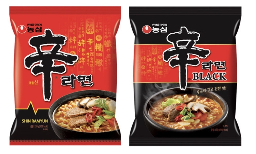 농심 신라면(왼쪽)과 신라면블랙 (사진=농심 홈페이지)