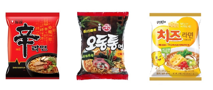 농심과 오뚜기, 팔도 라면이 대만 편의점의 라면 판매 최상위 순위를 독식하고 있는 것으로 드러났다.(사진=각사)