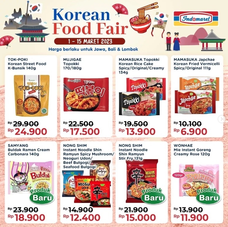 농심과 삼양식품은 인도네시아 편의점업체 인도마렛이 개최한 코리안 푸드 페어에 참가했다. (사진=인도마렛 인스타그램)