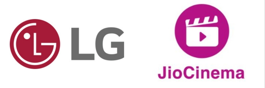 LG전자(왼쪽)와 지오시네마 로고. (사진=LG전자)
