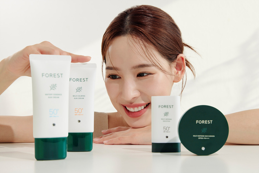 유한킴벌리는 일본 큐텐에서 그린핑거 포레스트 선케어 2종을 출시했다. (사진=유한킴벌리) 