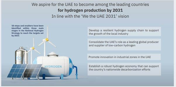 UAE 국가 수소전략 발표 자료.(사진=UAE 에너지 인프라부)