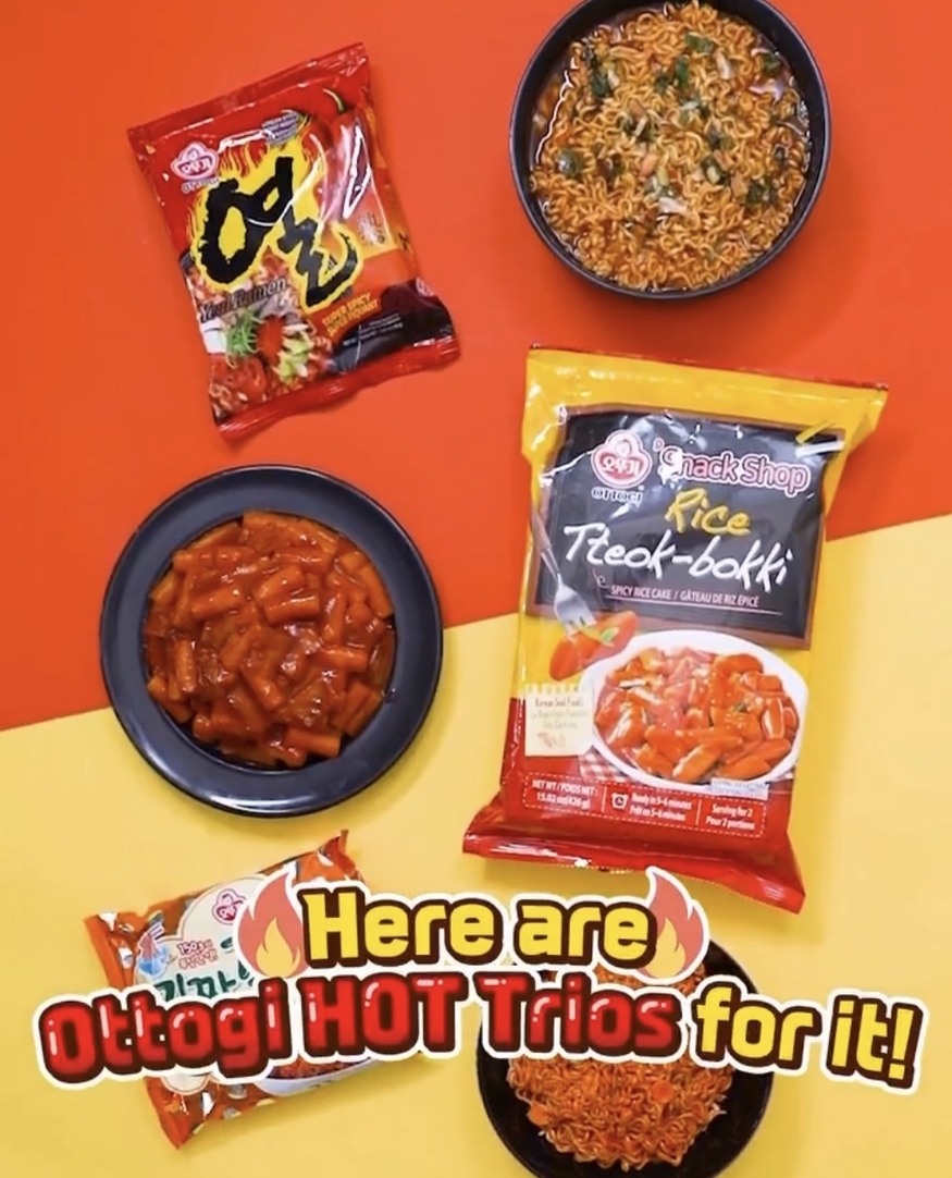 오뚜기가 미국에 이열치열 마케팅에 나서면서 '매운맛 트리오' 제품을 선보였다.(사진=오뚜기)