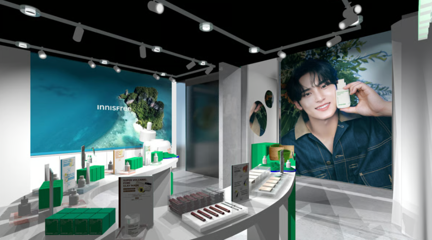 이니스프리는 내달 8일까지 도쿄 시부야 오모테산도에서 팝업스토어를 연다. 사진은 오모테산도 팝업스토어 전경.(사진=이니스프리)