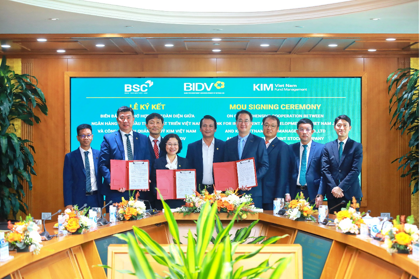 베트남투자개발은행(BIDV)이 한국투자신탁운용 베트남 법인(KIM 베트남), 베트남 BIDV증권(BSC)과 포괄적 협력 협약을 체결했다.(사진=BIDV)
