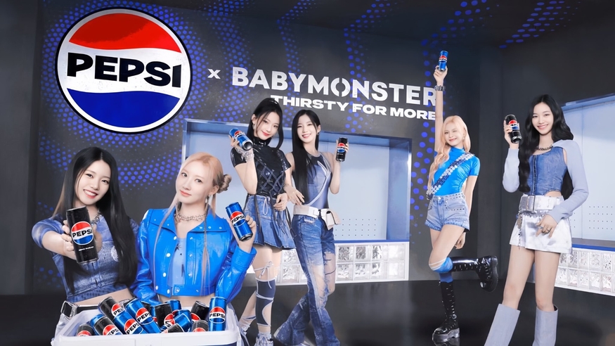 펩시코가 베이비몬스터를 브랜드 앰배서더로 발탁했다.(사진=산토리 펩시코 베버러지)
