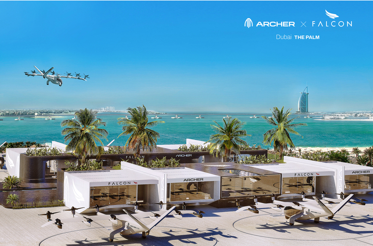 미국 에어택시 제조업체 아처 에비에이션(Archer Aviation)은 아랍에미리트(UAE) 두바이와 아부다비에 버티포트(수직이착륙비행장) 인프라를 구축할 계획이다. (사진=아처)