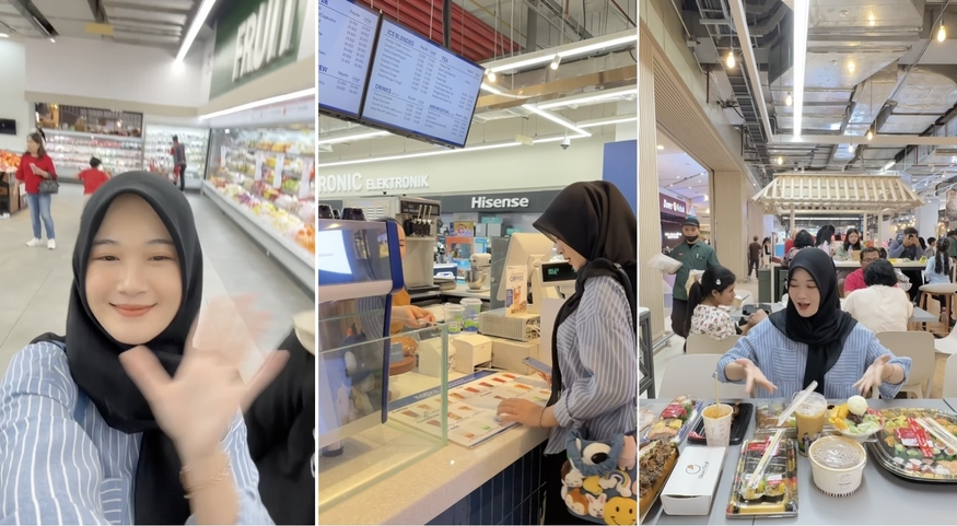 인도네시아 인플루언서 이니 찌아는 자카트라에 있는 롯데마트 간다리아점을 방문해 촬영한 영상을 SNS에 게시했다. (사진=이니 찌아 인스타그램)