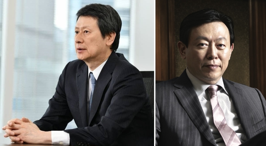 신동주 SDJ코퍼레이션 회장(왼쪽)과 신동빈 롯데그룹 회장. (사진=롯데 경영 정상화를 요구하는 모임·롯데)