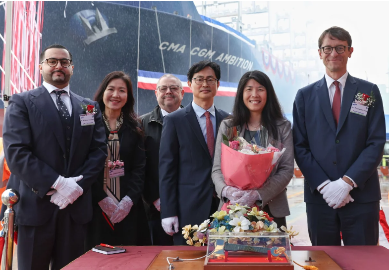 삼성중공업은 최근 거제조선소에서 CMA CGM의 LNG 추진 컨테이너선 'CMA CGM 앰비션(Ambition)'의 명명식을 개최했다. (사진=CMA CGM)