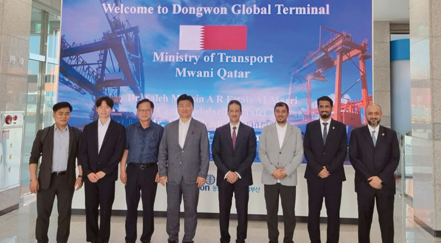 동원글로벌터미널부산(DGT)은 1일 부산항 신항 7부두에서 카타르 교통통신부 대표단과 회동했다. (사진=카타르 교통부)