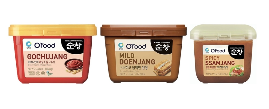 대상은 데저트카트 UAE 온라인쇼핑몰에서 청정원 오푸드 고추장, 된장, 쌈장(왼쪽부터) 등을 판매하고 있다. (사진=데저트카트)