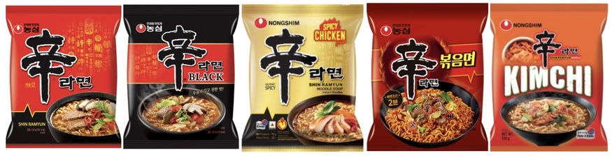 농심이 선보인 다양한 신라면 브랜드 제품들. (사진=농심)