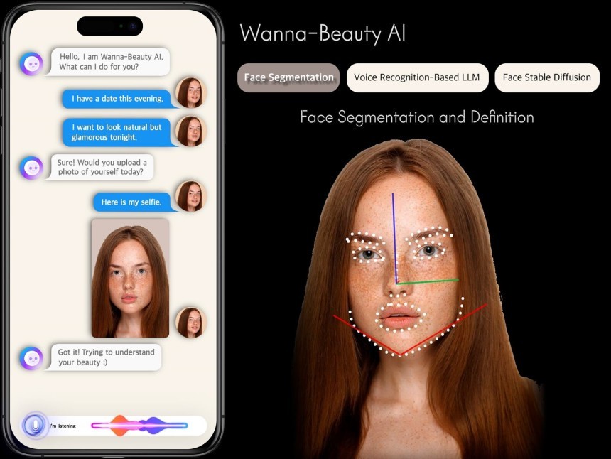 CES 2025에서 혁신상을 받은 아모레 워너-뷰티 AI 기술.