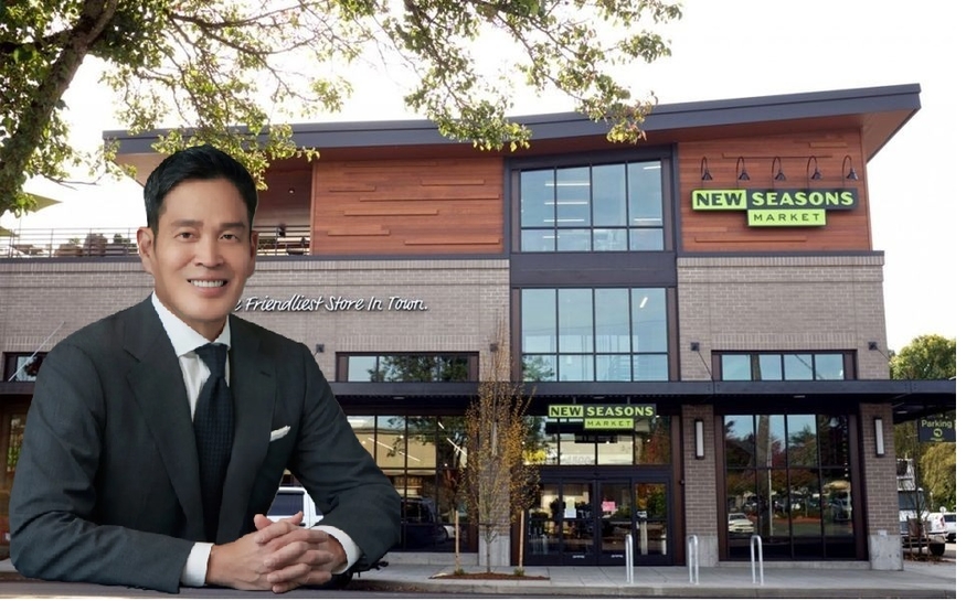 정용진 신세계그룹 회장과 이마트 미국 자회사 뉴시즌스마켓(New Seasons Market) 현지 매장. (사진=신세계)